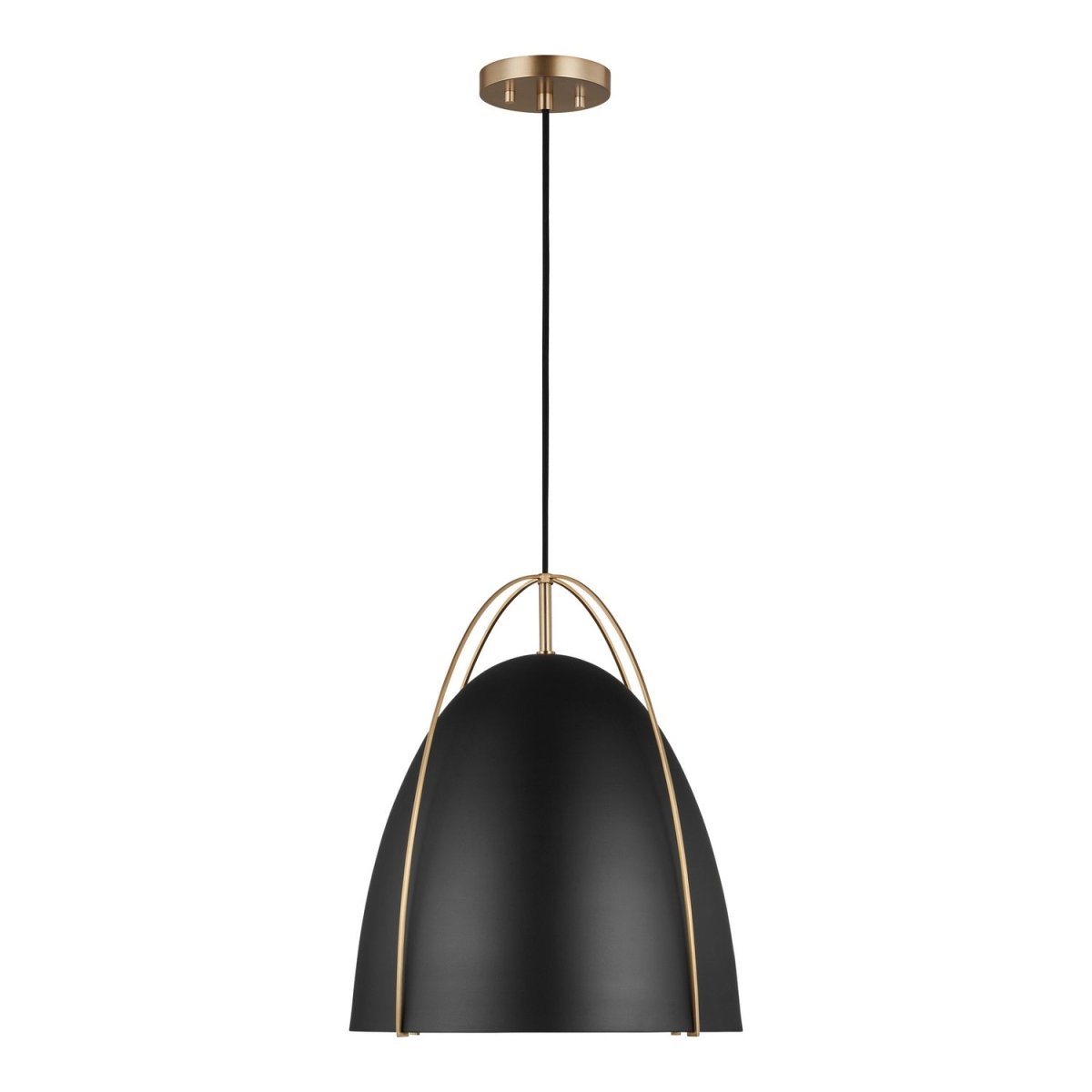 Suspension Norman - Satin Brass Midnight Black 15.5 by Visual Comfort Studio | Luminaires & cie