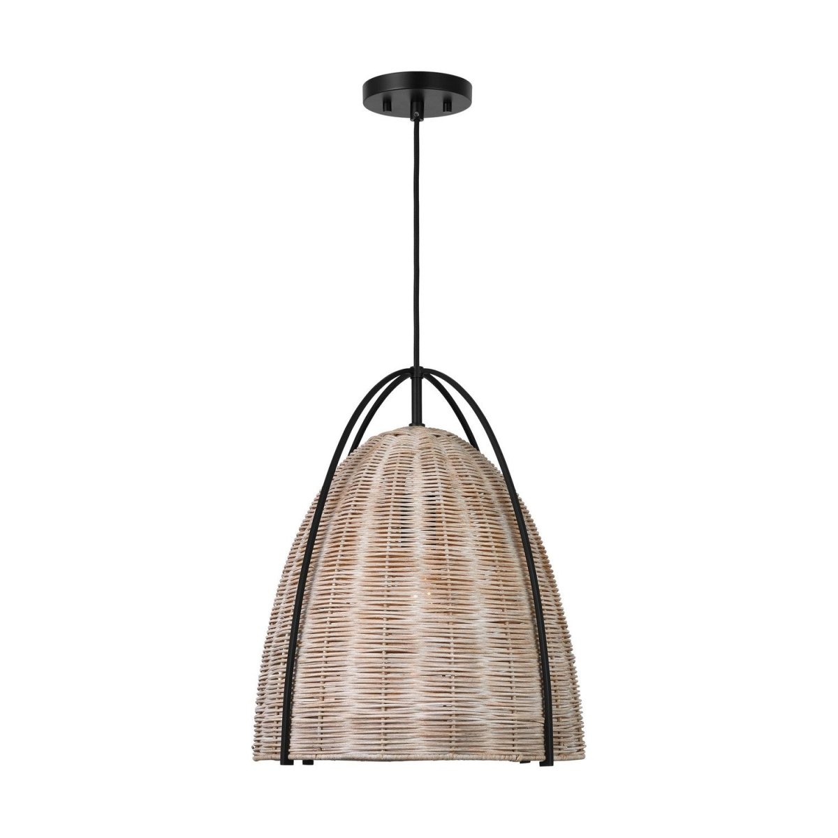 Suspension Norman - Midnight Black Ash Wicker 15.5 by Visual Comfort Studio | Luminaires & cie