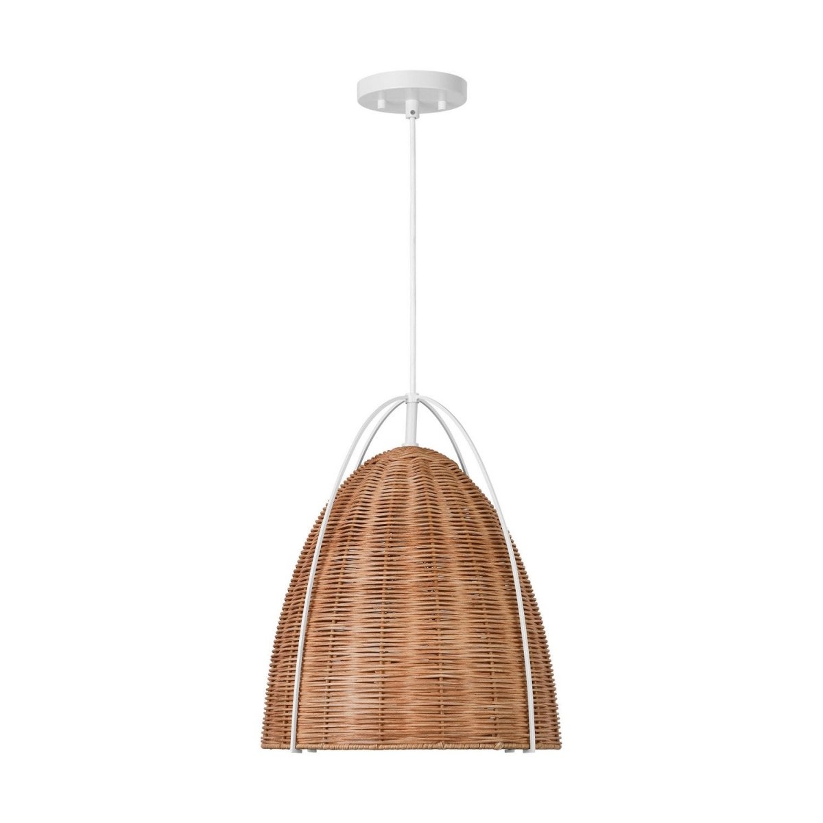 Suspension Norman - Matte White Blonde Rattan 13.375 by Visual Comfort Studio | Luminaires & cie
