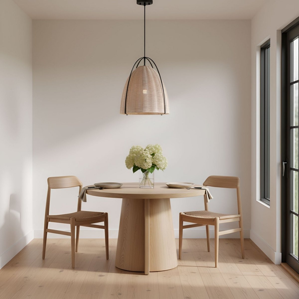 Suspension Norman - Satin Brass Chalk Wicker 13.375 by Visual Comfort Studio | Luminaires & cie