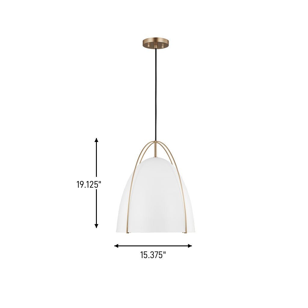 Suspension Norman - Satin Brass Chalk Wicker 13.375 by Visual Comfort Studio | Luminaires & cie