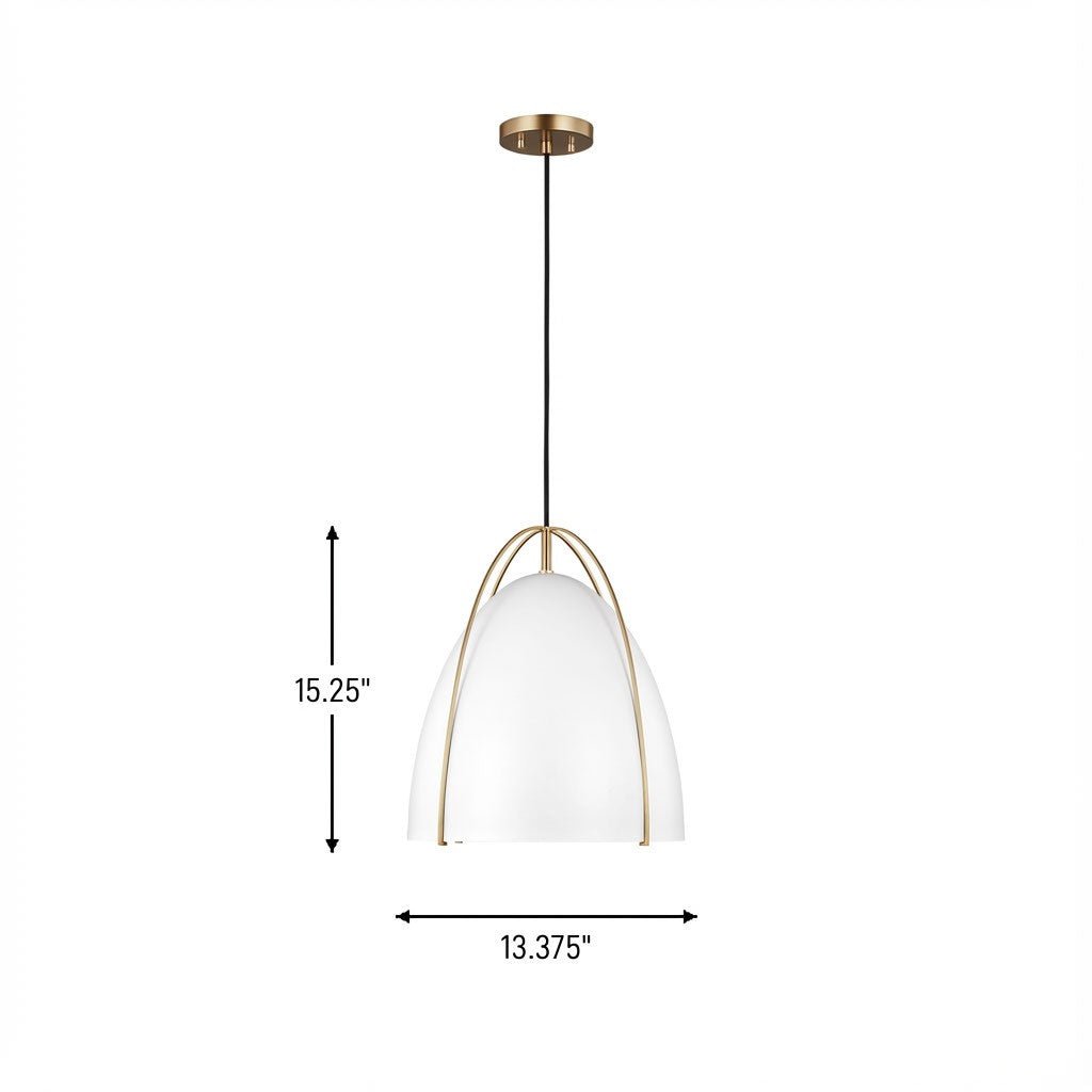 Suspension Norman - Satin Brass Chalk Wicker 13.375 by Visual Comfort Studio | Luminaires & cie