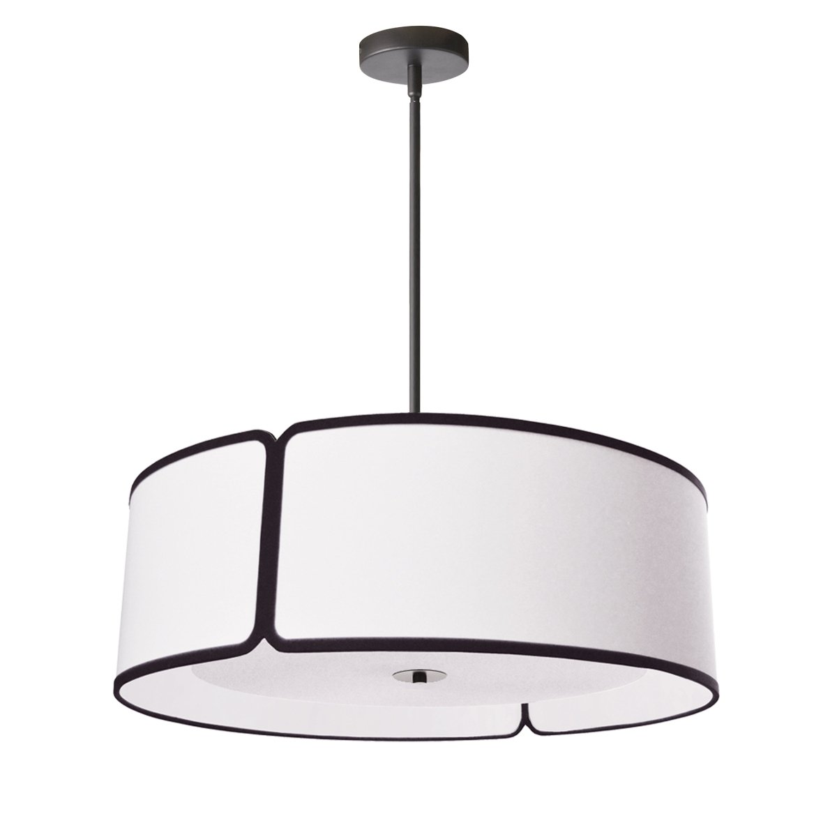 Suspension Notched Drum - Noir 24" by Dainolite | Luminaires & cie