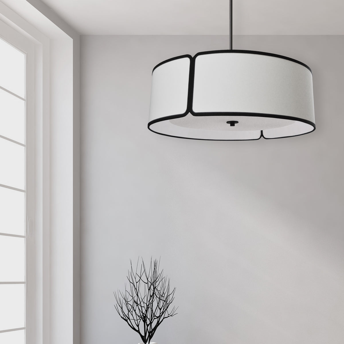 Suspension Notched Drum Blanc / Noir mat – vue 3