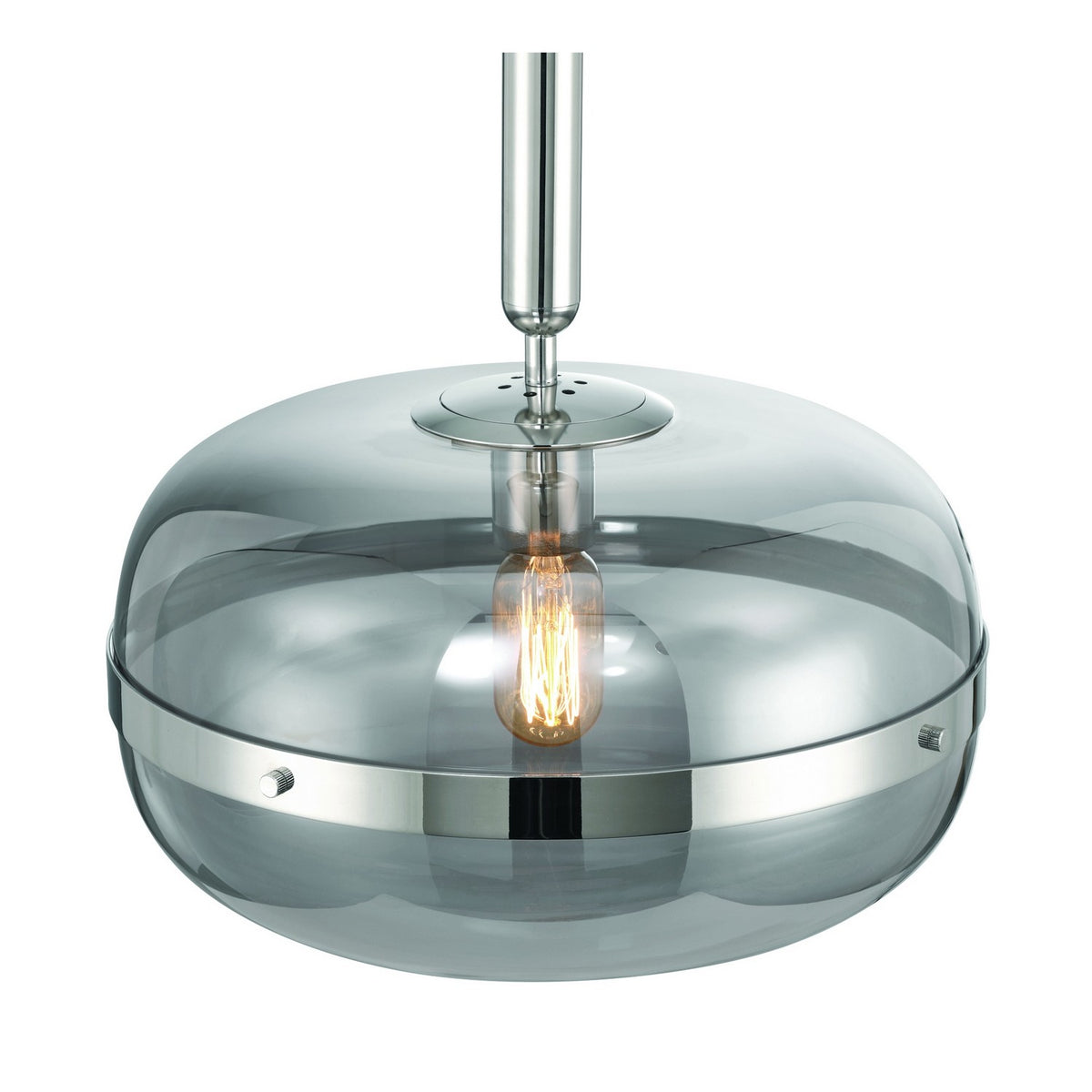 Suspension Nottingham Abat-jour globe en verre fumé – vue 3