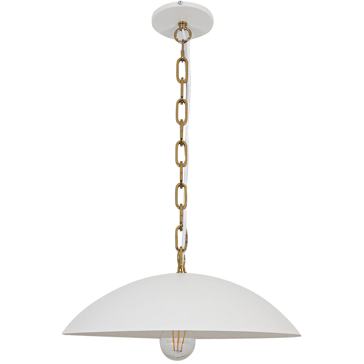 Suspension chaîne Ofelia 15 3/4", Blanc mat – Dainolite