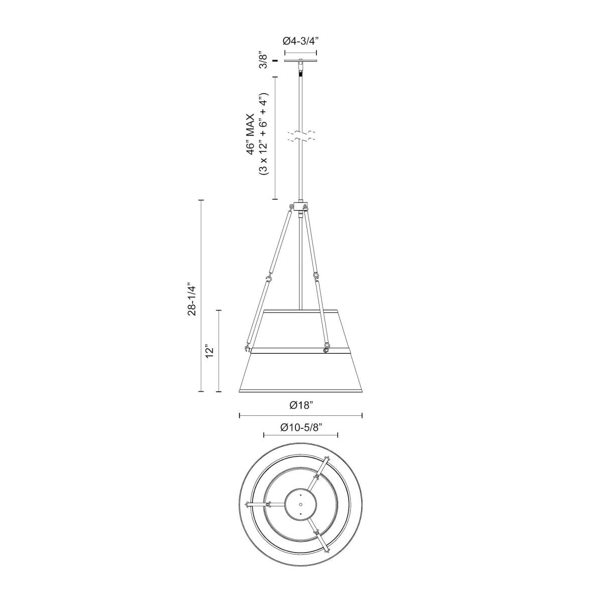 Suspension Oliver - Lin d'or / blanc âgé by Alora Lighting | Luminaires & cie