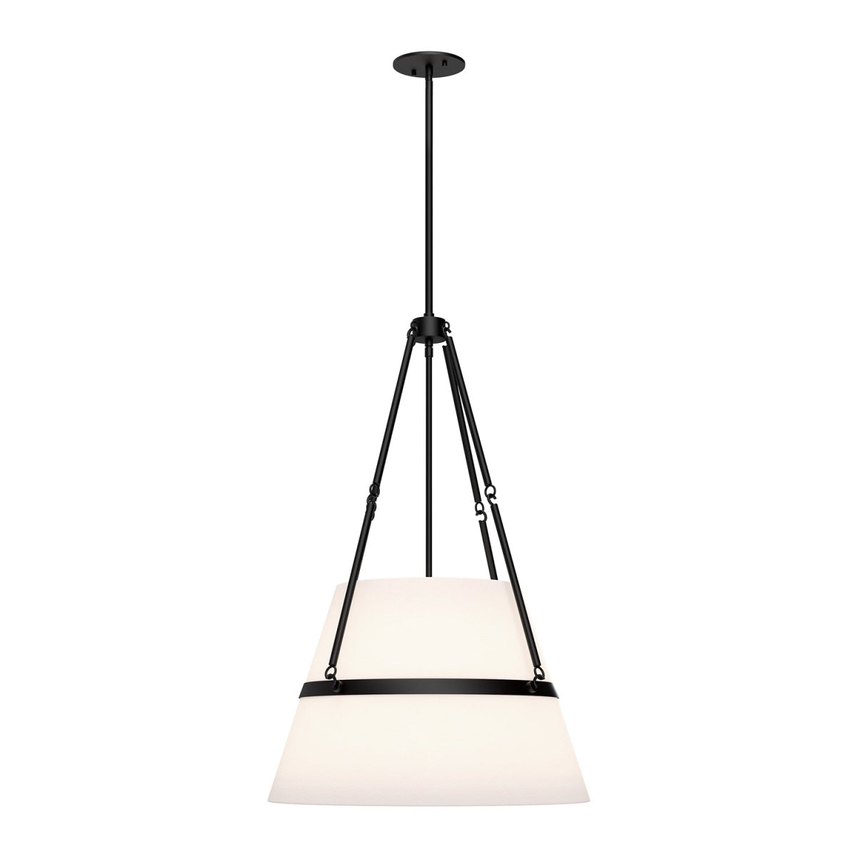 Suspension Oliver - Lin noir / blanc mat by Alora Lighting | Luminaires & cie