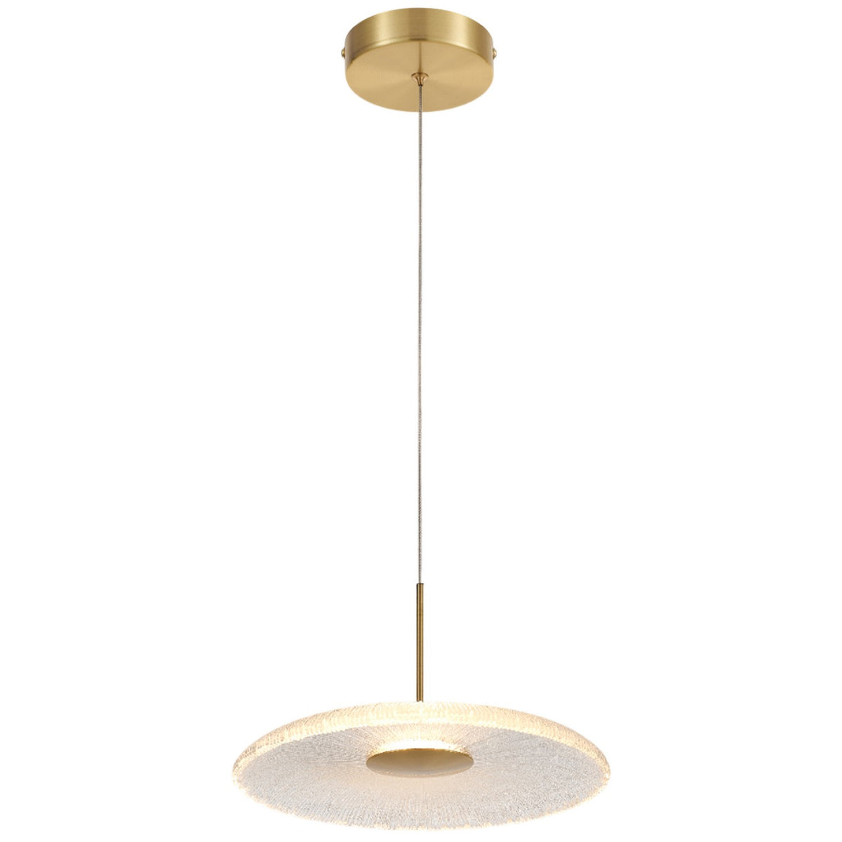 Suspension Oriana Transparent texturé / Laiton vieilli – vue 2