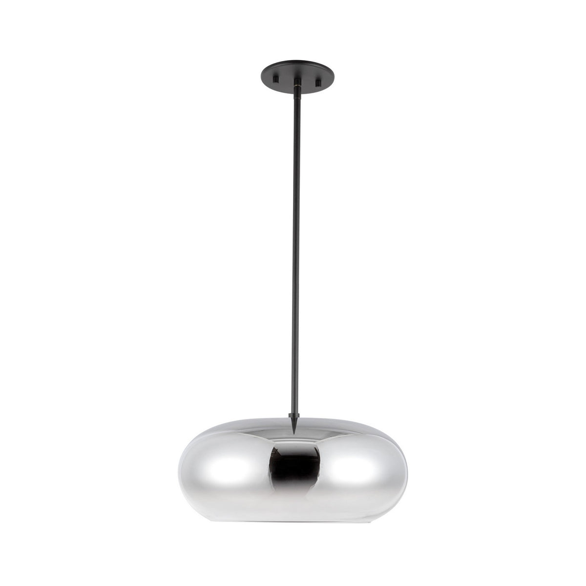 Suspension ovale Trinity Noir / Chrome – vue 2