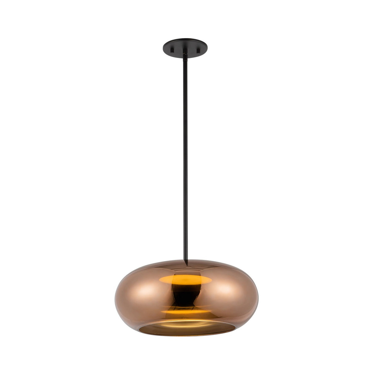 Suspension ovale Trinity Noir / Cuivre – vue 3