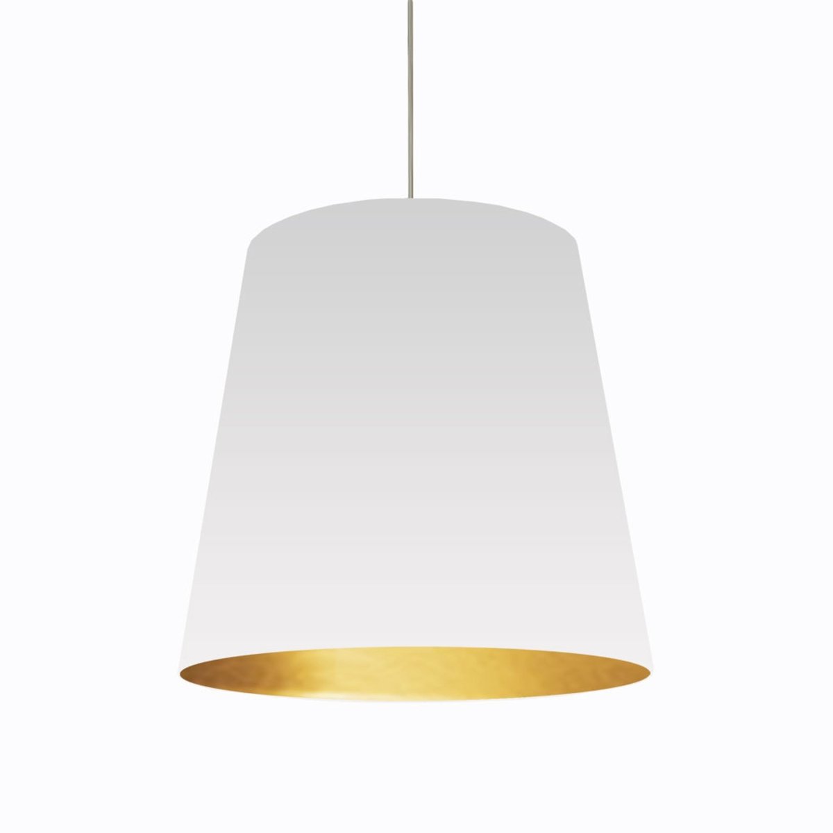 Suspension Oversized Drum - Chrome poli Blanc et or 26" by Dainolite | Luminaires & cie
