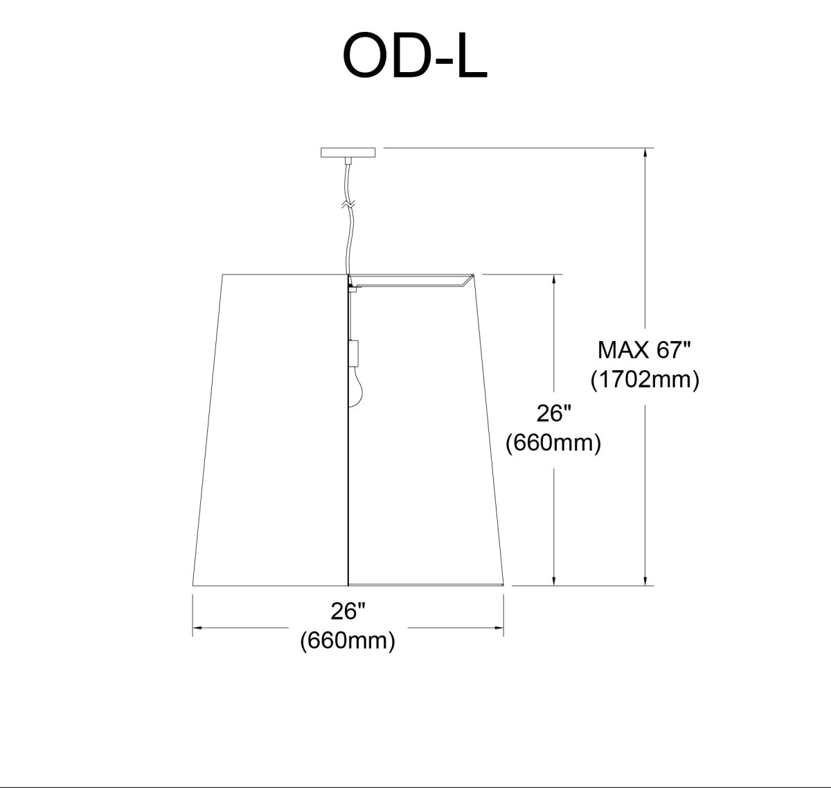 Suspension Oversized Drum - Chrome poli Blanc 26" by Dainolite | Luminaires & cie