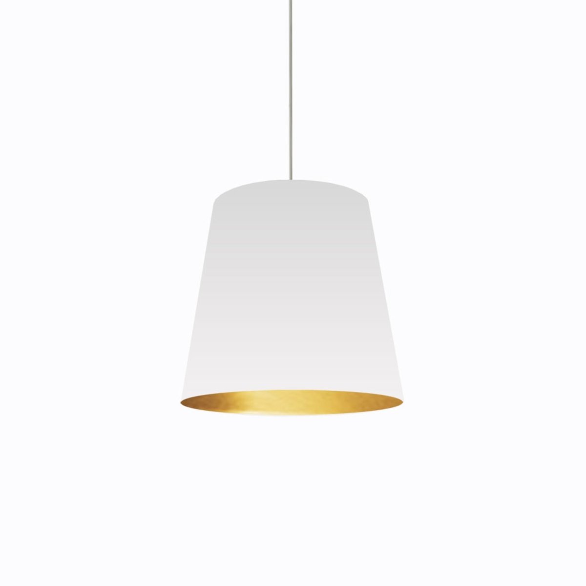 Suspension Oversized Drum - Chrome poli Blanc et or 20" by Dainolite | Luminaires & cie