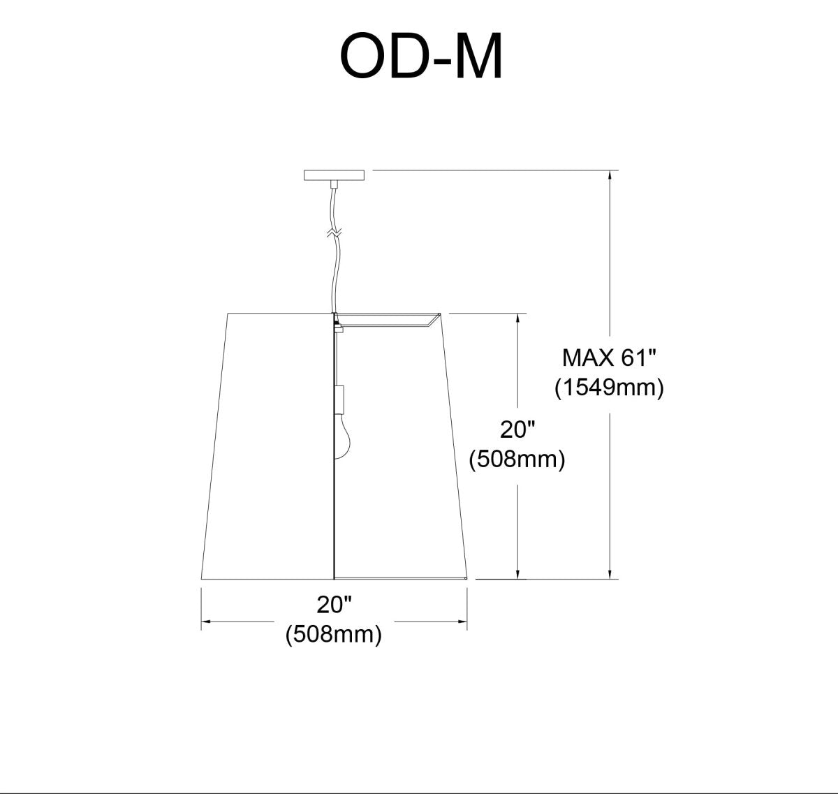 Suspension Oversized Drum - Chrome poli Blanc 20" by Dainolite | Luminaires & cie