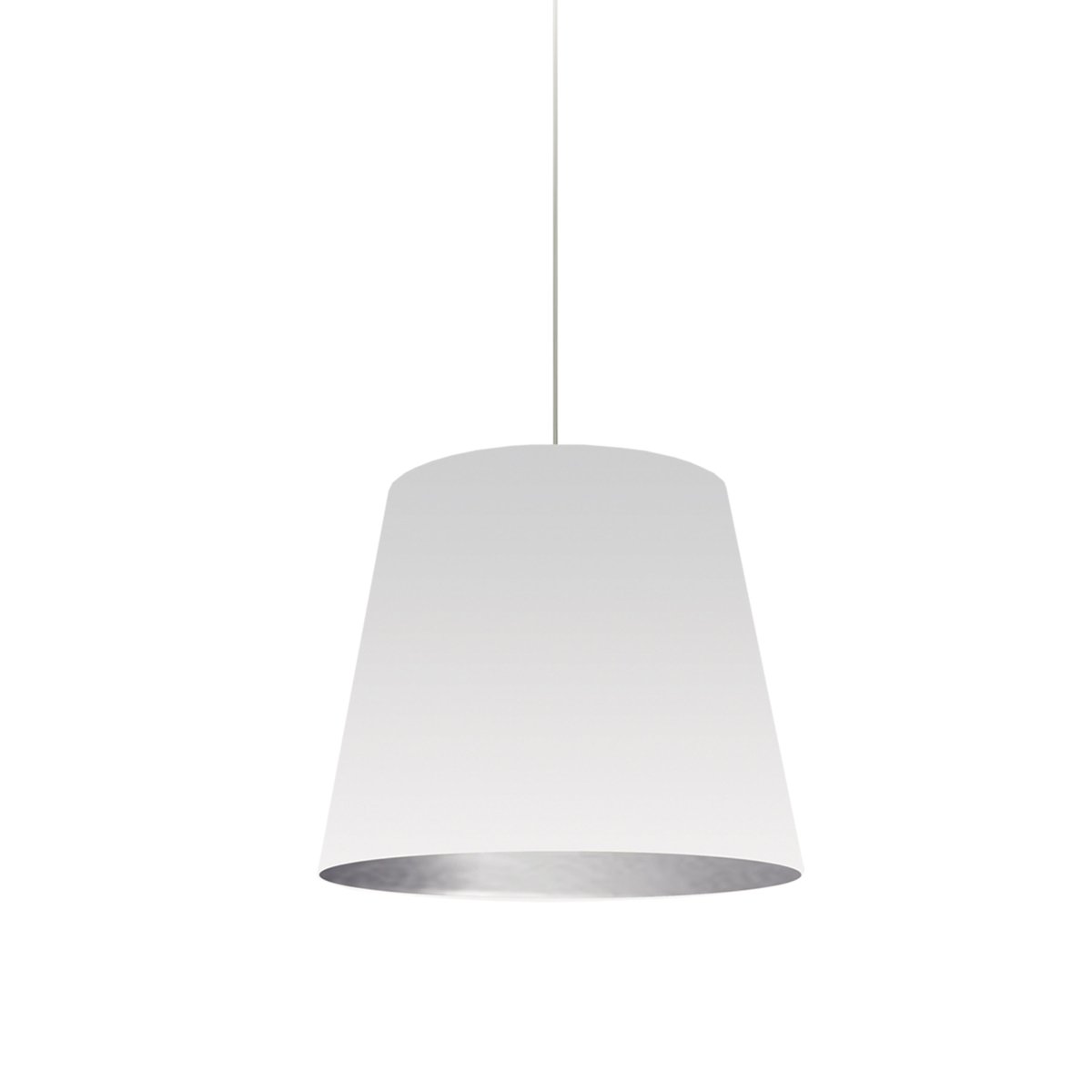 Suspension Oversized Drum - Chrome poli Blanc et argent 14" by Dainolite | Luminaires & cie