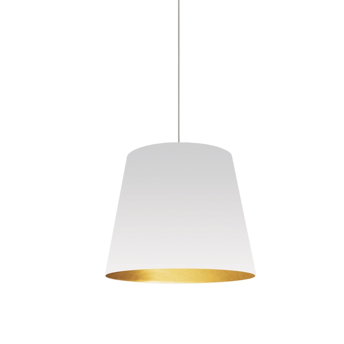 Suspension Oversized Drum - Blanc Blanc et or 14" by Dainolite | Luminaires & cie