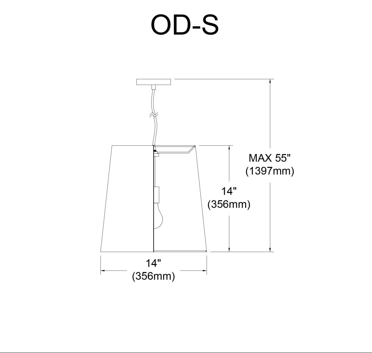 Suspension Oversized Drum - Chrome poli Blanc 14" by Dainolite | Luminaires & cie