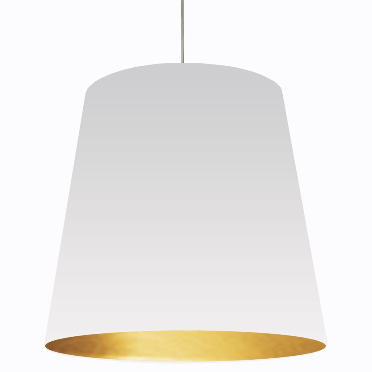 Suspension Oversized Drum - Chrome poli Blanc et or 32" by Dainolite | Luminaires & cie
