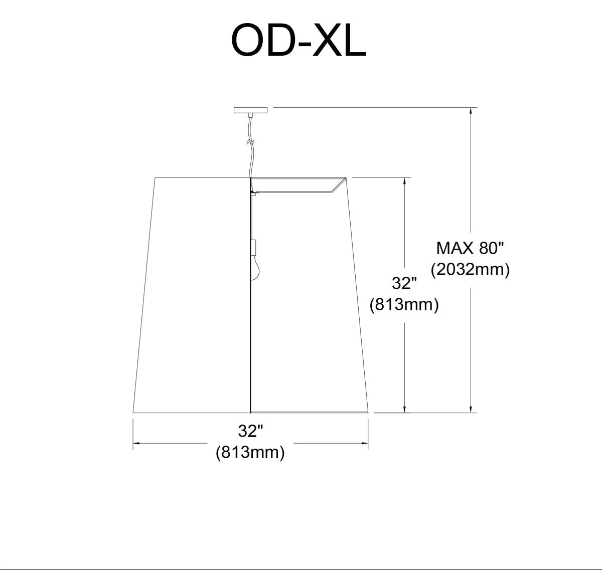 Suspension Oversized Drum - Chrome poli Blanc 32" by Dainolite | Luminaires & cie