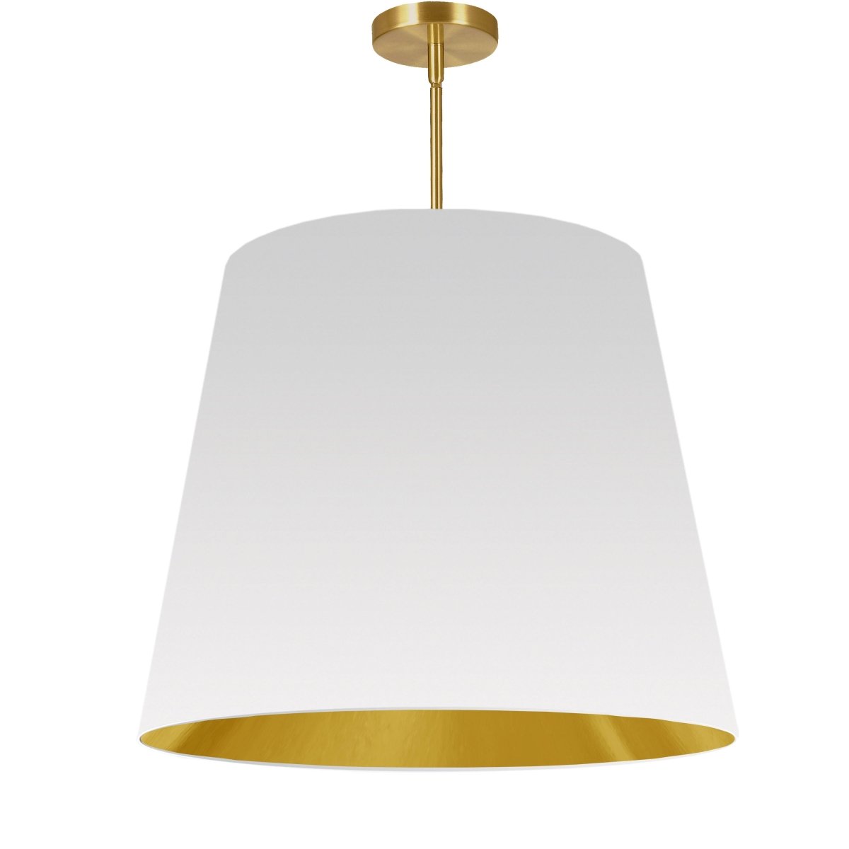 Suspension Oversized Drum - Laiton vieilli Blanc et or 26" by Dainolite | Luminaires & cie