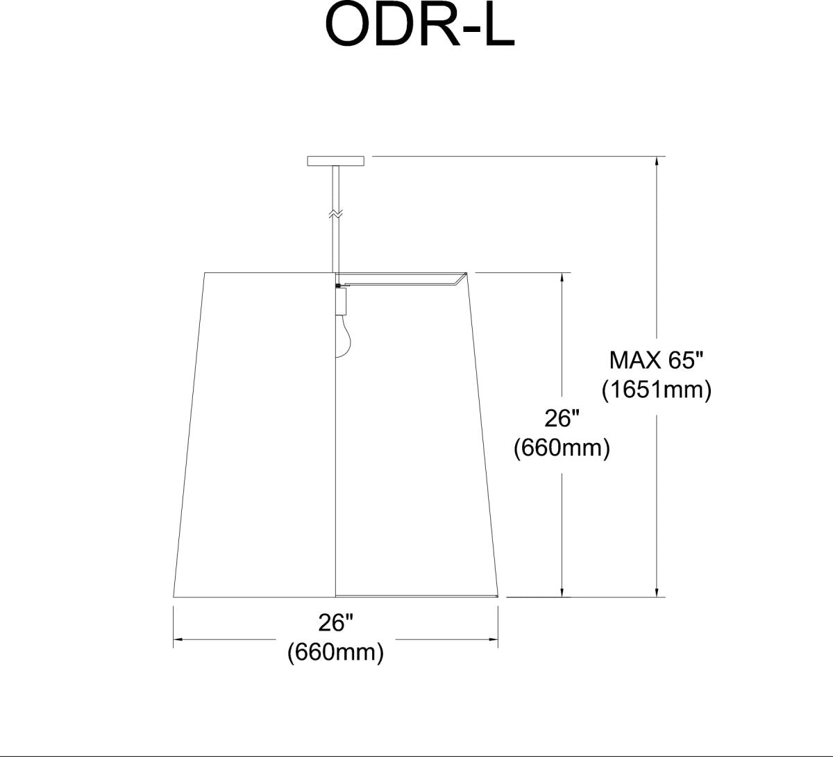 Suspension Oversized Drum - Laiton vieilli Blanc et or 26" by Dainolite | Luminaires & cie
