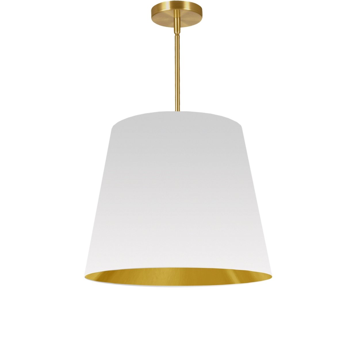 Suspension Oversized Drum - Laiton vieilli Blanc et or 20" by Dainolite | Luminaires & cie