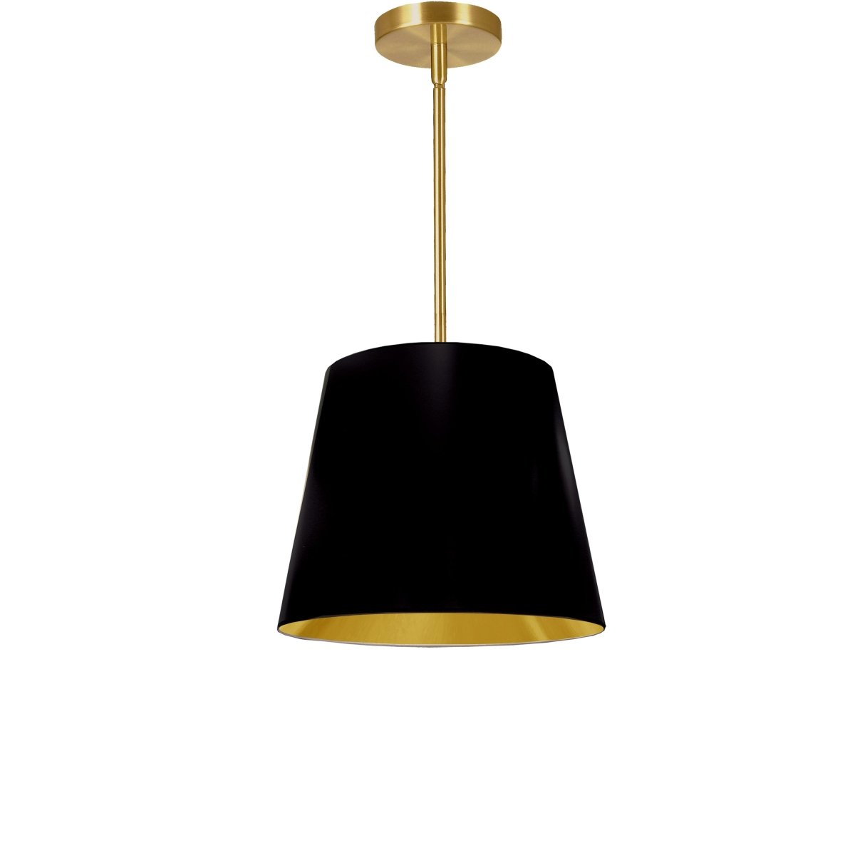 Suspension Oversized Drum - Laiton vieilli Noir et or 14" by Dainolite | Luminaires & cie