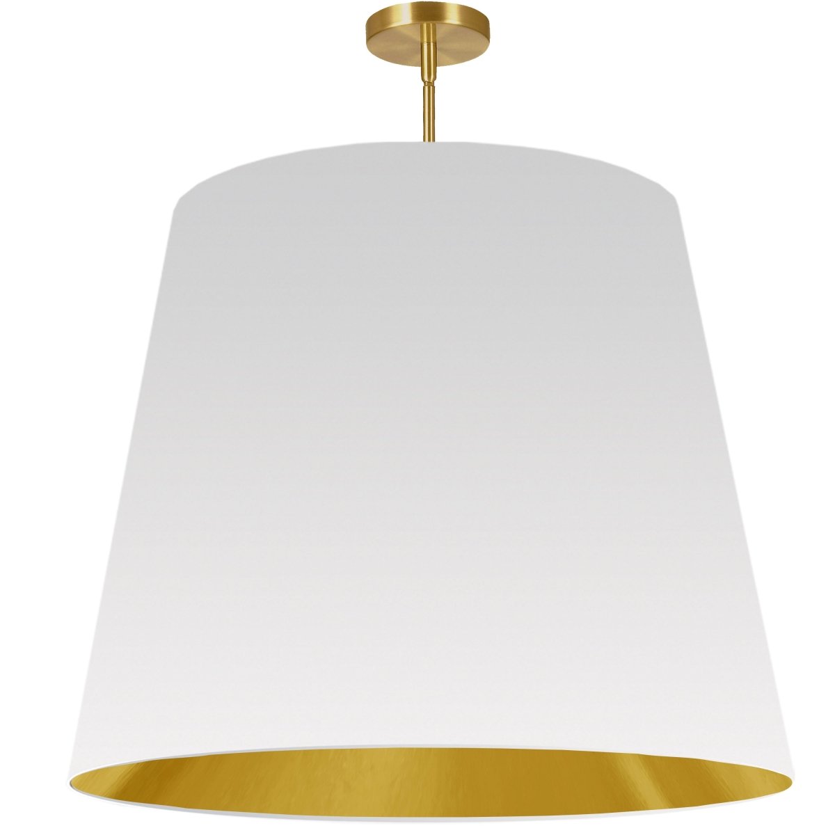 Suspension Oversized Drum - Laiton vieilli Blanc et or 32" by Dainolite | Luminaires & cie