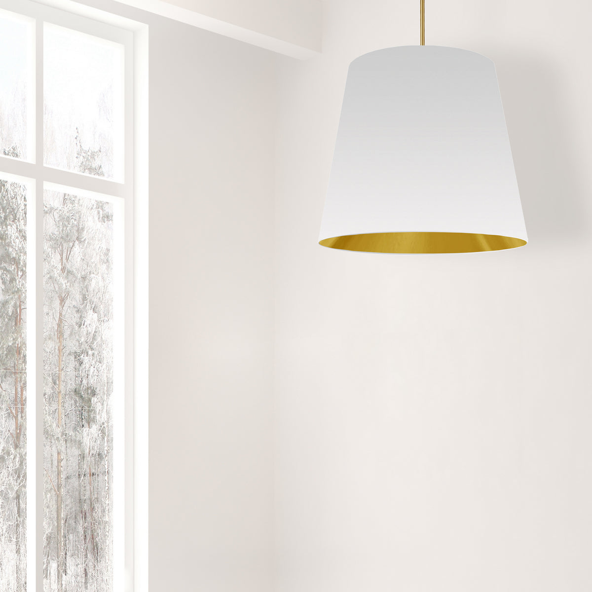 Suspension Oversized Drum Blanc et or, 26", Tambour effilé – vue 2