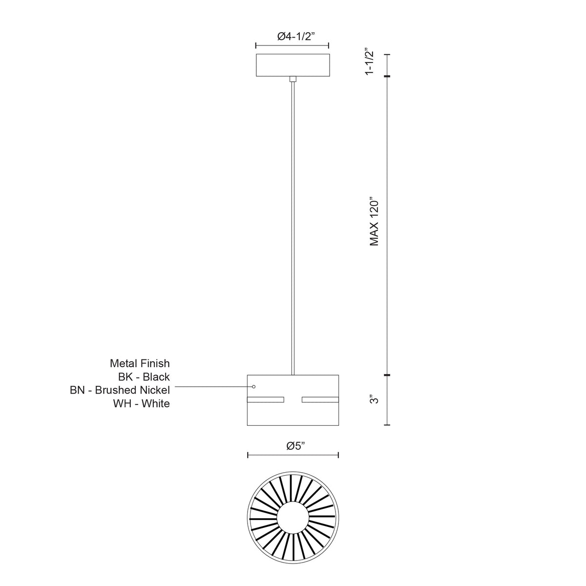 Mini-suspension Oxford Noir – vue 4