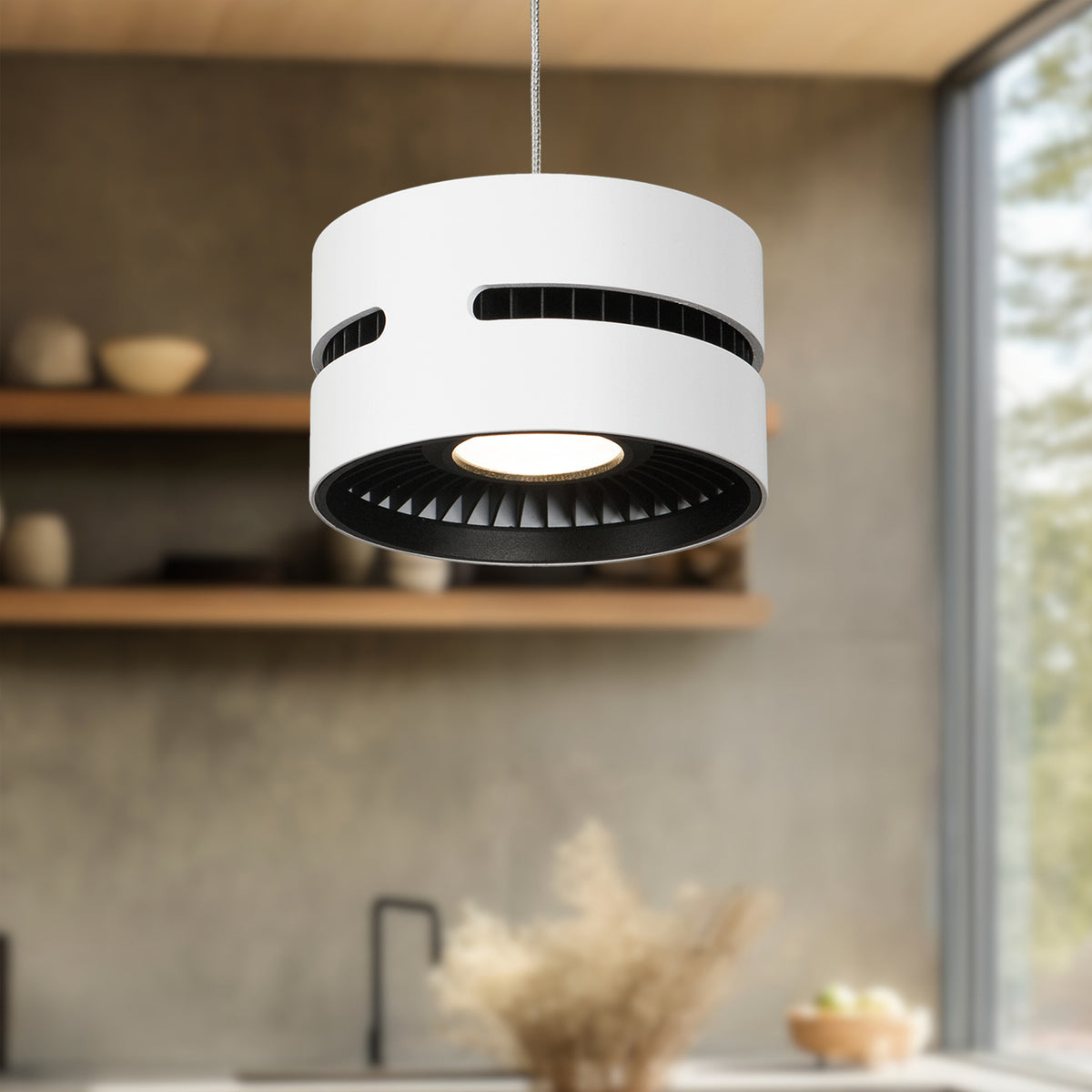 Mini-suspension Oxford Blanc – vue 3