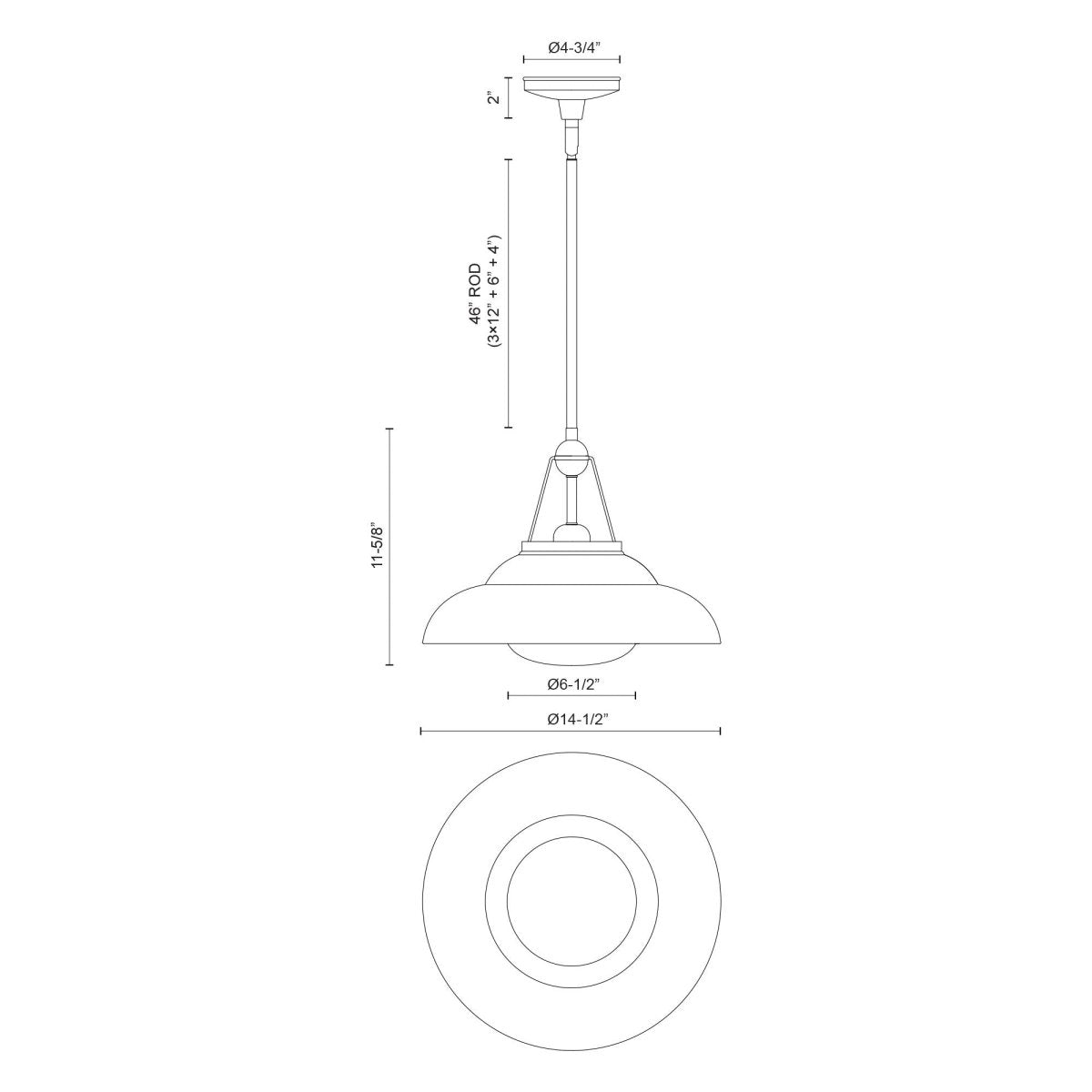 Suspension Palmetto - Opale en laiton poli / brillant 14 1/2" by Alora Lighting | Luminaires & cie