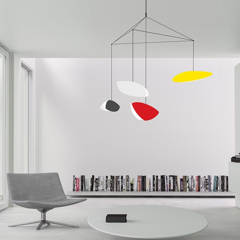 Suspension Papillons Multiple - 4 - lumières Standard Noir satiné by Sonneman | Luminaires & cie