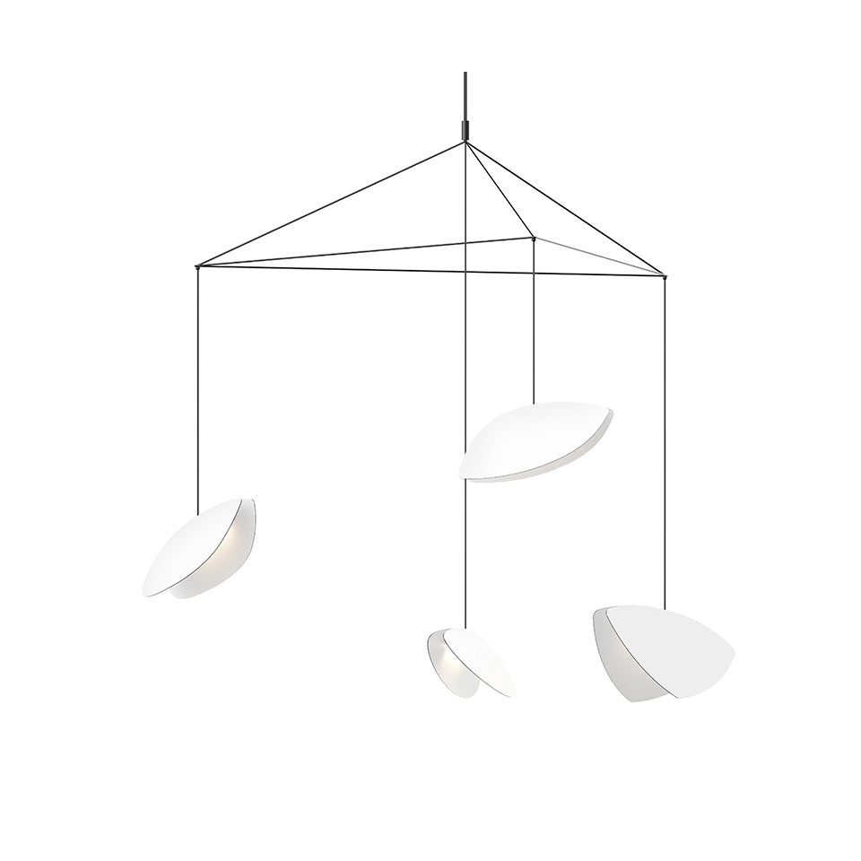 Suspension Papillons Multiple - 4 - lumières Large Blanc satiné by Sonneman | Luminaires & cie
