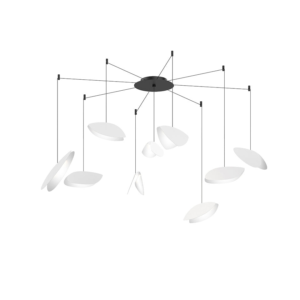 Suspension Papillons Multiple - 9 - lumières Swag Blanc satiné by Sonneman | Luminaires & cie