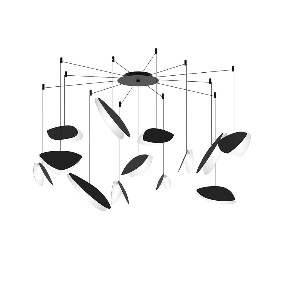 Suspension Papillons Multiple - 13 - lumières Swag Noir satiné by Sonneman | Luminaires & cie