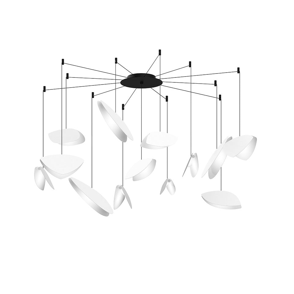 Suspension Papillons Multiple - 13 - lumières Swag Blanc satiné by Sonneman | Luminaires & cie