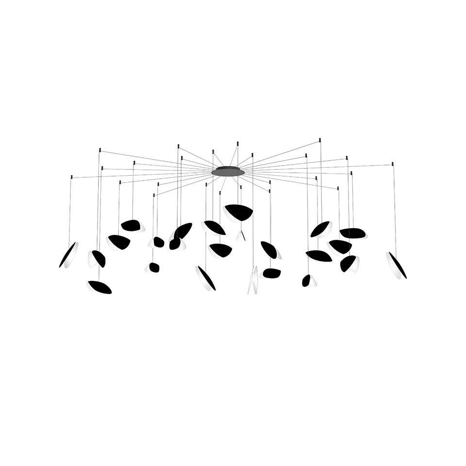Suspension Papillons Multiple - 24 - lumières Swag Noir satiné by Sonneman | Luminaires & cie