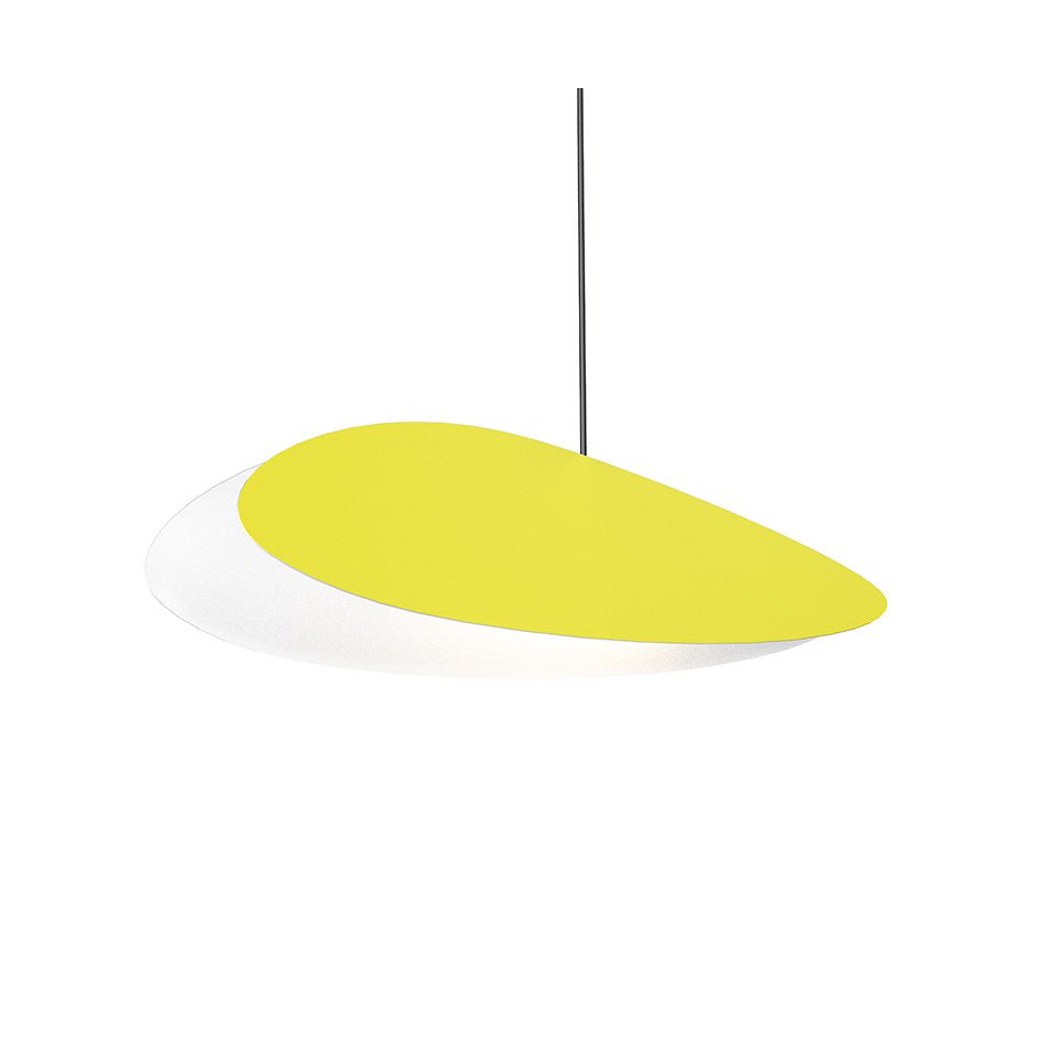 Suspension Papillons Simple - Oval long Jaune satiné by Sonneman | Luminaires & cie