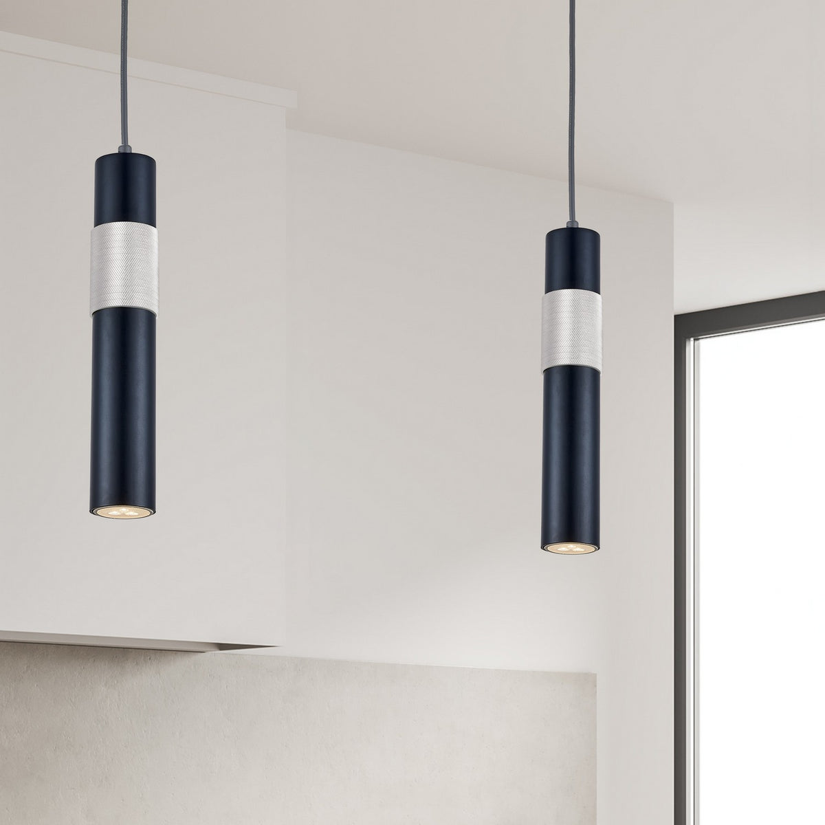 Mini-suspension Passwell Noir mat et Chrome satiné – vue 2