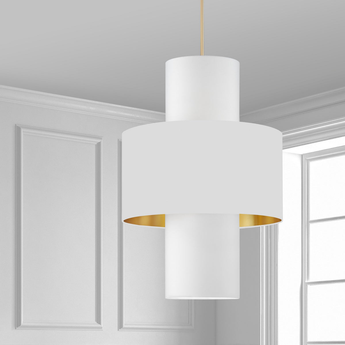 Suspension Patrona Blanc / Laiton vieilli – vue 2
