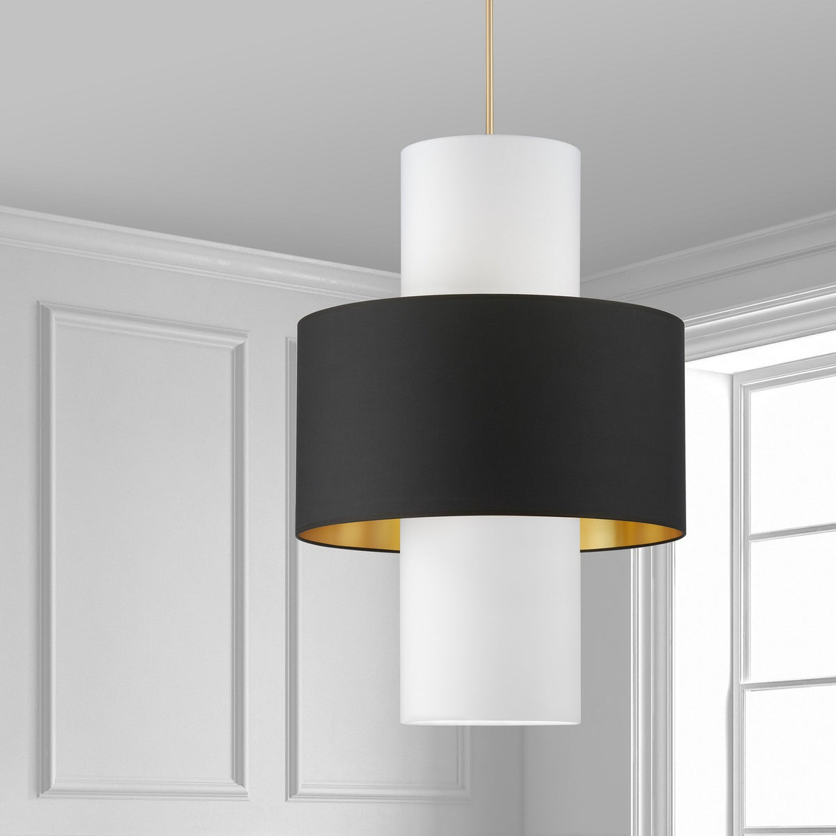 Suspension Patrona Noir / Laiton vieilli – vue 2