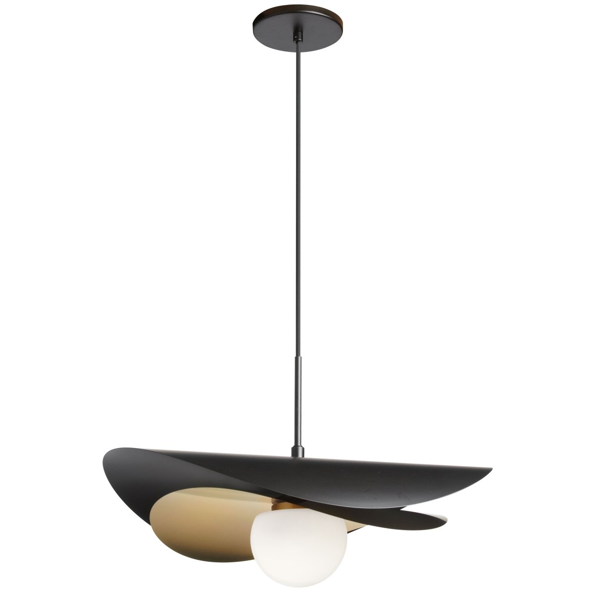 Suspension Paven - Noir mat et laiton vieilli by Dainolite | Luminaires & cie