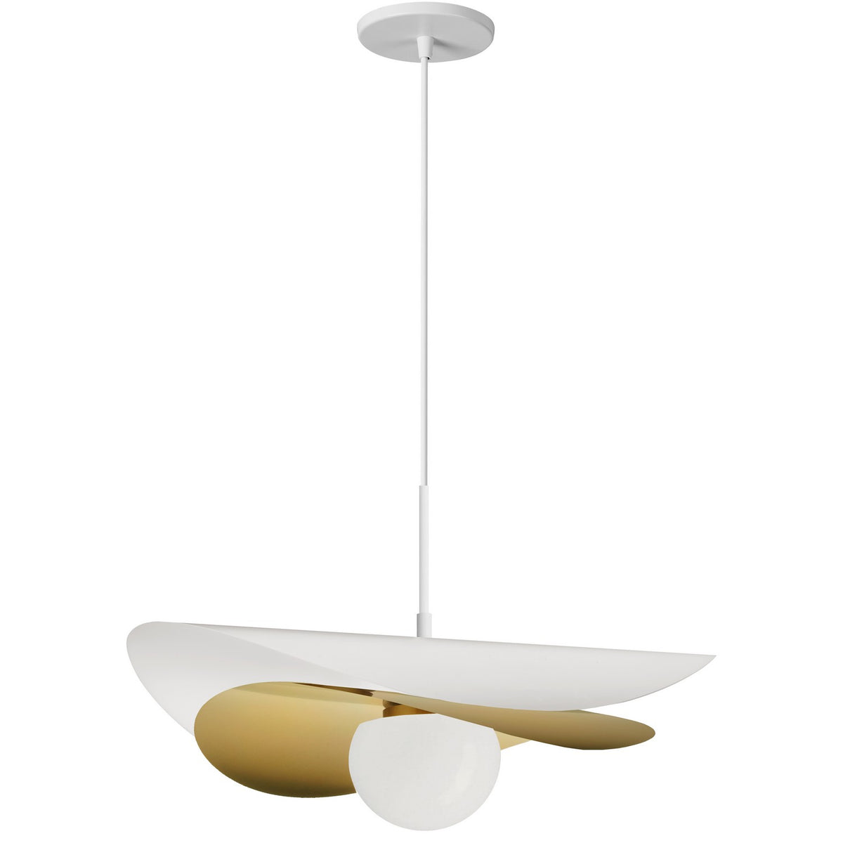 Suspension Paven Blanc mat et Laiton vieilli, 20" – Dainolite