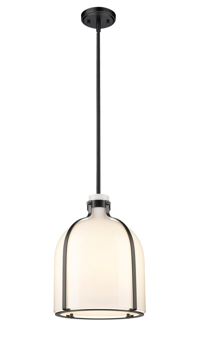 Suspension Pearson - Noir mat Opale blanc by Z-Lite | Luminaires & cie