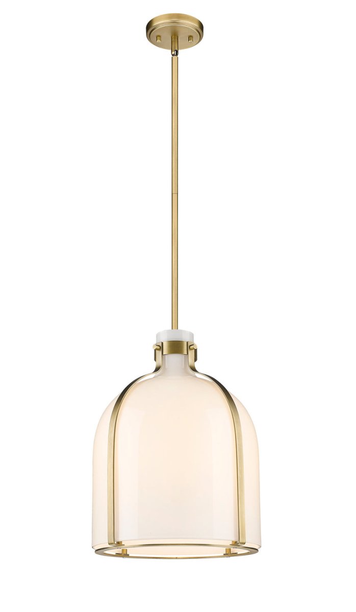 Suspension Pearson - Laiton frotté Opale blanc by Z-Lite | Luminaires & cie
