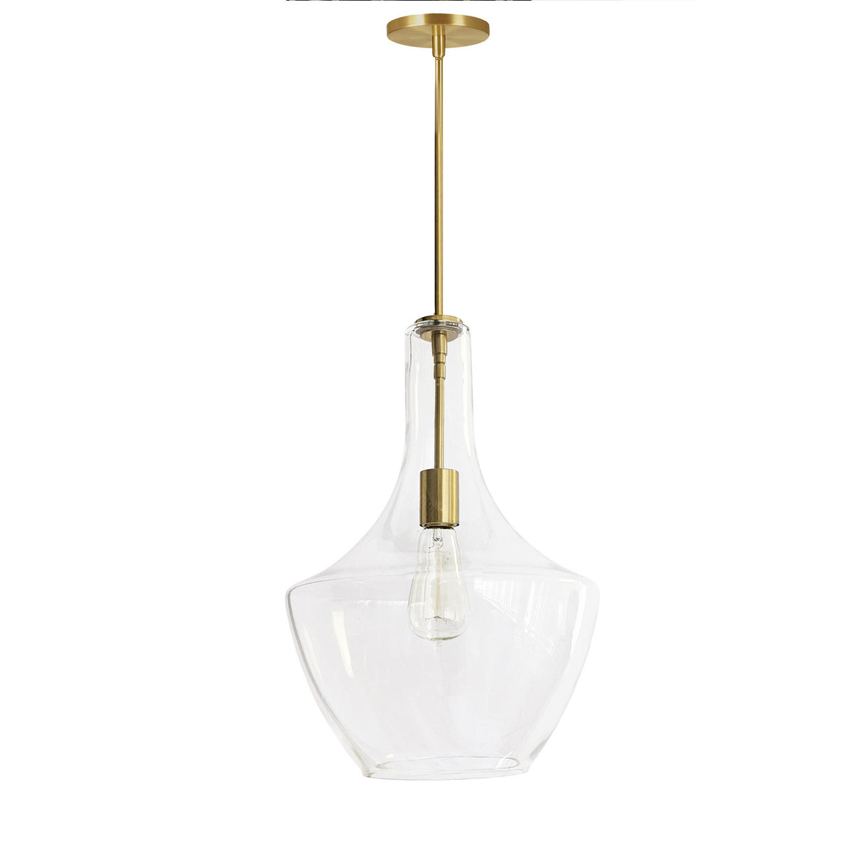 Suspension Petalite 12 1/2", Transparent / Laiton vieilli – Dainolite
