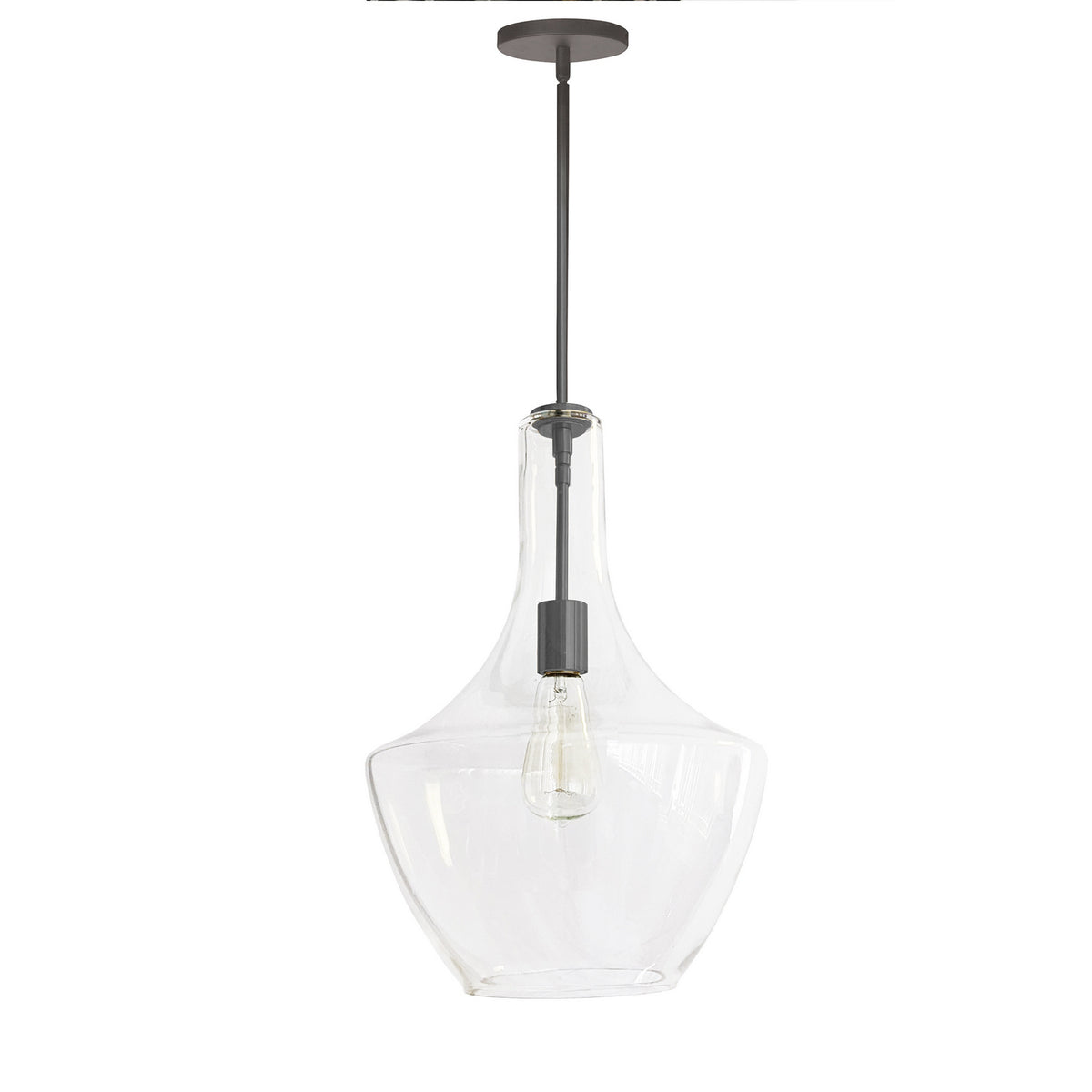 Suspension Petalite 12 1/2", Transparent / Noir mat – Dainolite
