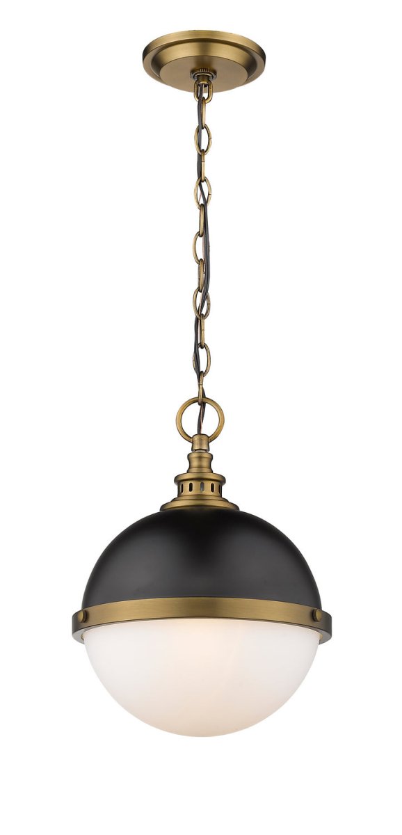 Suspension Peyton - Noir mat + Bronze d'usine 14 3/4" by Z-Lite | Luminaires & cie
